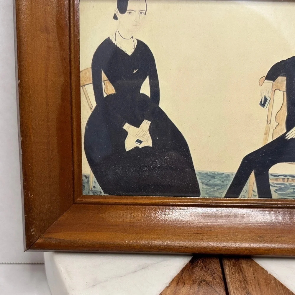 Mr. & Mrs. Eben Davis Print with Wood Frame by Eben P. Davis
